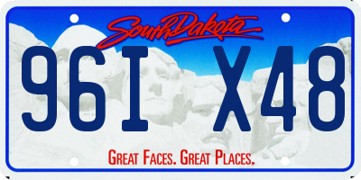 SD license plate 96IX48