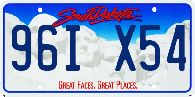 SD license plate 96IX54