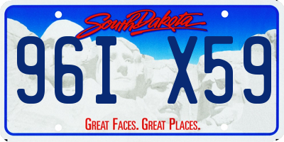 SD license plate 96IX59