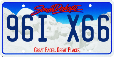SD license plate 96IX66