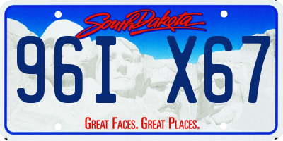 SD license plate 96IX67