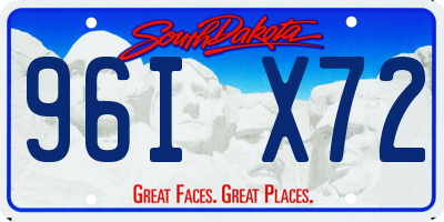 SD license plate 96IX72