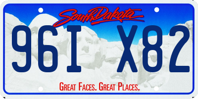SD license plate 96IX82
