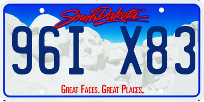 SD license plate 96IX83
