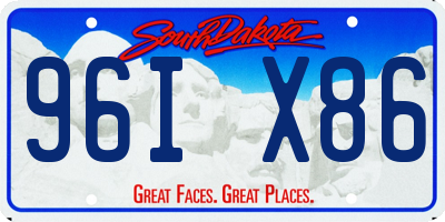 SD license plate 96IX86