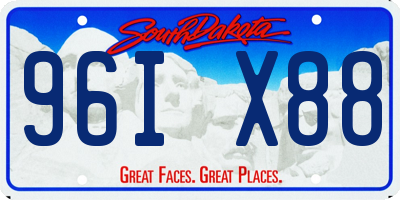 SD license plate 96IX88