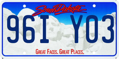 SD license plate 96IY03