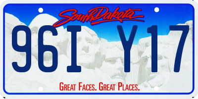 SD license plate 96IY17