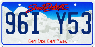 SD license plate 96IY53