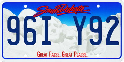SD license plate 96IY92