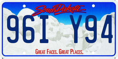SD license plate 96IY94
