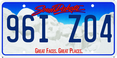SD license plate 96IZ04