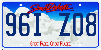 SD license plate 96IZ08