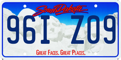 SD license plate 96IZ09