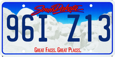 SD license plate 96IZ13