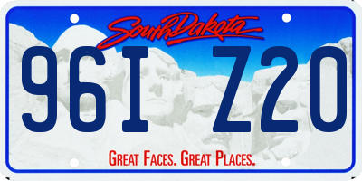 SD license plate 96IZ20