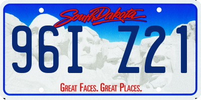 SD license plate 96IZ21