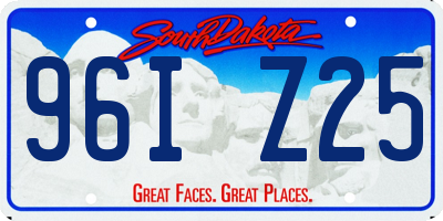 SD license plate 96IZ25