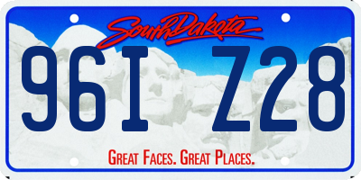 SD license plate 96IZ28