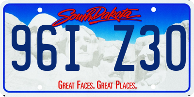 SD license plate 96IZ30
