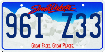 SD license plate 96IZ33