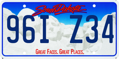 SD license plate 96IZ34