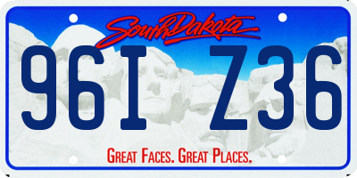 SD license plate 96IZ36