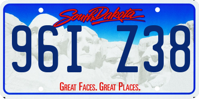 SD license plate 96IZ38