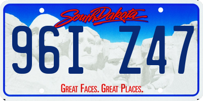 SD license plate 96IZ47