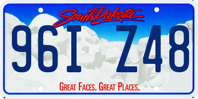 SD license plate 96IZ48