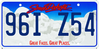 SD license plate 96IZ54