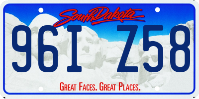 SD license plate 96IZ58