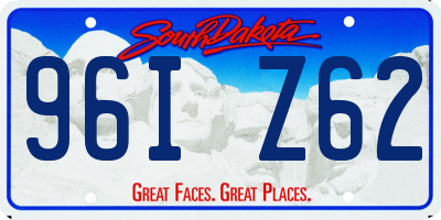 SD license plate 96IZ62