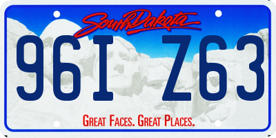 SD license plate 96IZ63