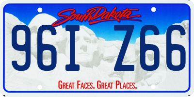 SD license plate 96IZ66