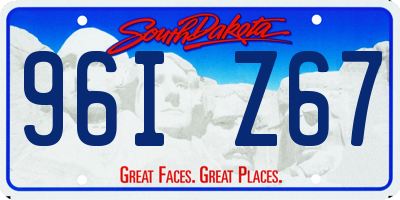 SD license plate 96IZ67
