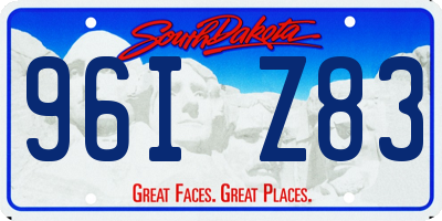 SD license plate 96IZ83