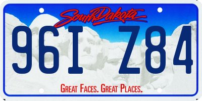 SD license plate 96IZ84