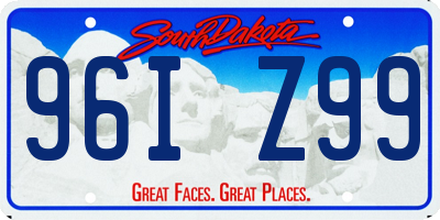 SD license plate 96IZ99