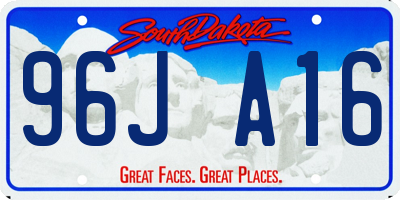 SD license plate 96JA16