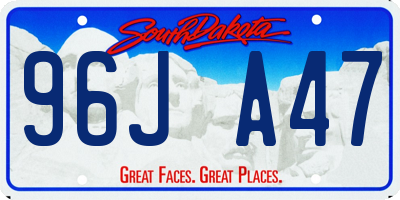 SD license plate 96JA47