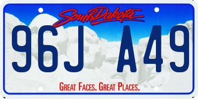 SD license plate 96JA49