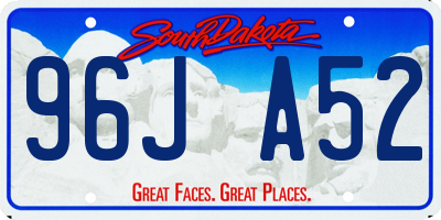 SD license plate 96JA52