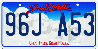 SD license plate 96JA53