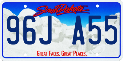 SD license plate 96JA55