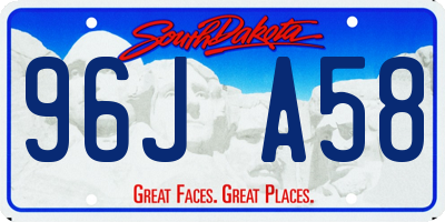 SD license plate 96JA58