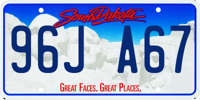 SD license plate 96JA67