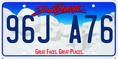 SD license plate 96JA76