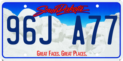 SD license plate 96JA77
