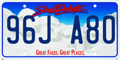 SD license plate 96JA80